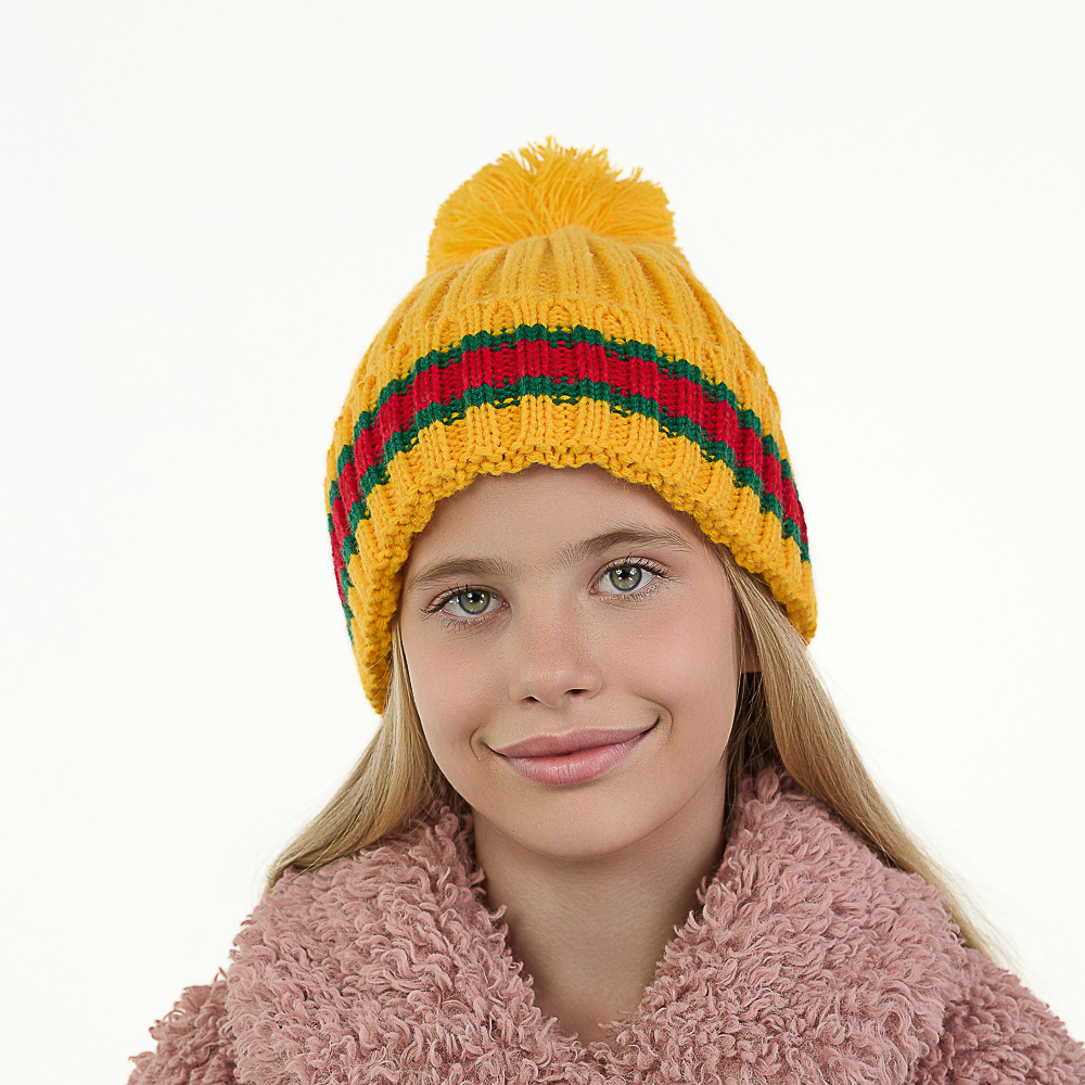 GALANTE Шапка подростковая с помпоном, р-р 54-56, 3 цвета, СЗШ24-26 - #12