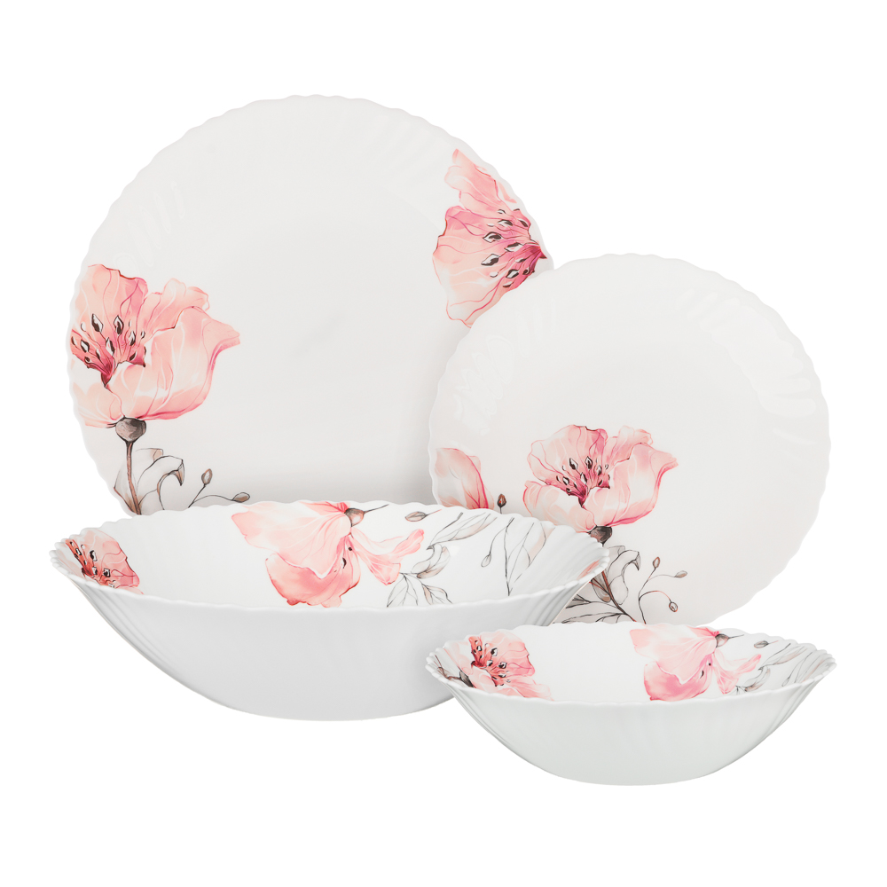 MILLIMI Роселла Набор столовой посуды 13 пр., опаловое стекло - #1