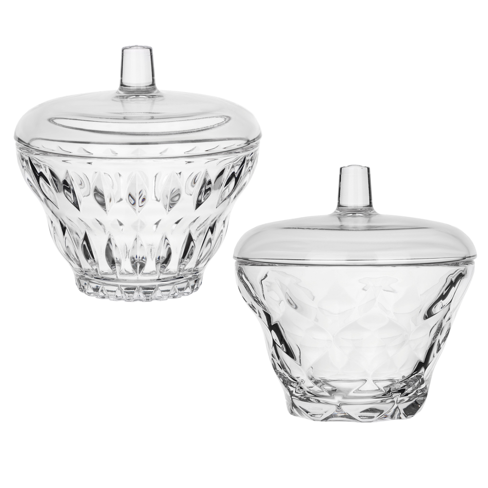 LUMINARC Сахарница с крышкой Айсд Диамант/Айсд Винтаж, стекло, 2 дизайна - #1