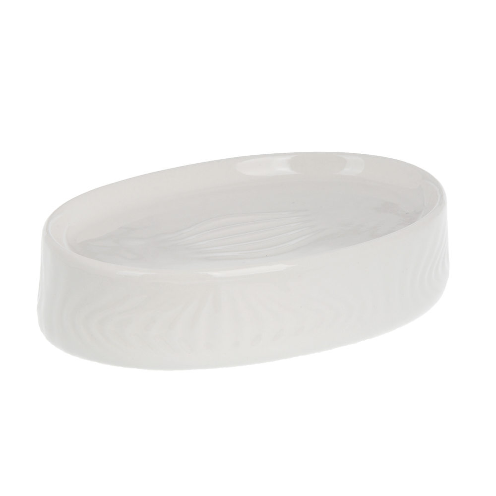 Мыльница тм VETTA Тиволи, керамогранит, белый, 12,5x8,5x3см - #1