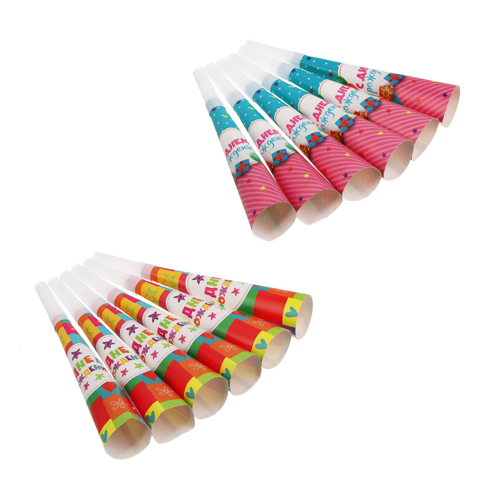 Набор праздничных гудков тм Fntastic, 6шт, 20,5х3,5см, бумага, пластик, 2 вида - #1