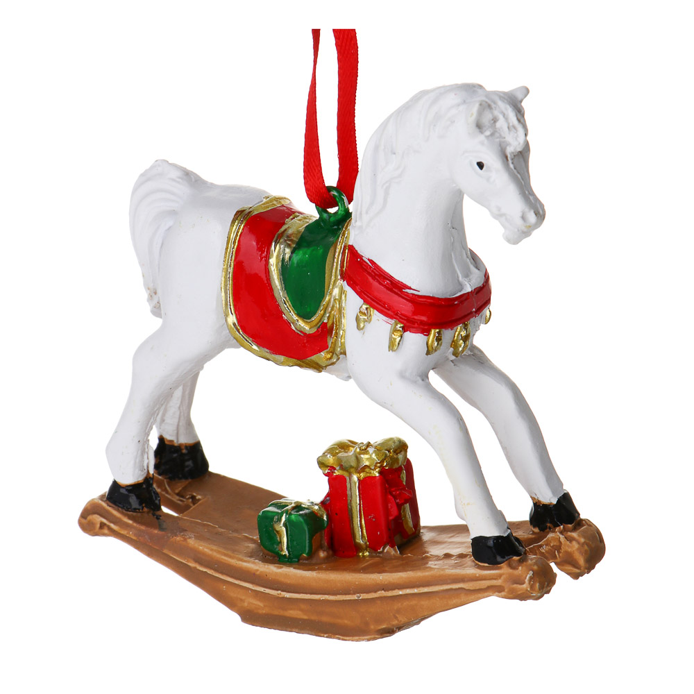 СНОУ БУМ Декоративная подвеска "Лошадка", 8x2x6,5 см, полистоун - #1
