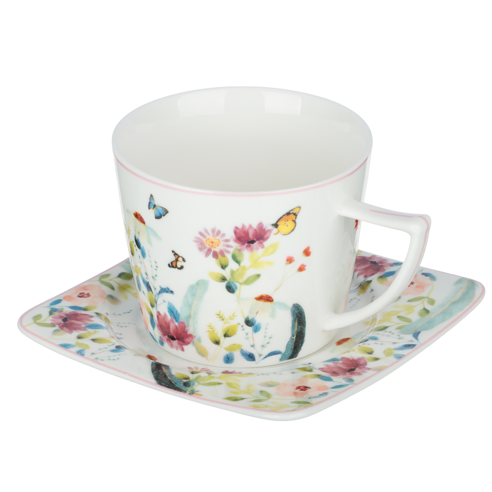 Набор чайный 2 пр., 250мл, MILLIMI, Цветы, фарфор - #5
