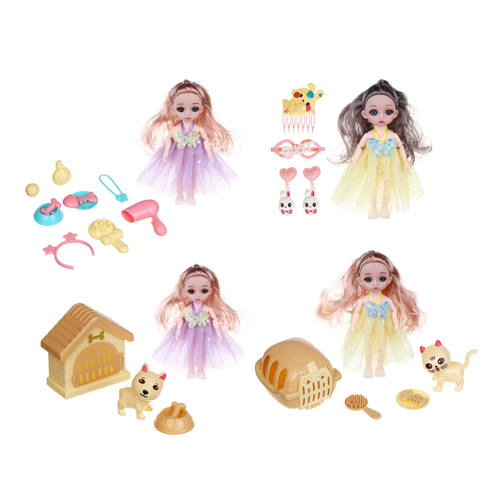 ИГРОЛЕНД Кукла шарнирная 15 см с аксессуарами, PP, ABS, PVC, 22х5,5х20 см, 4 дизайна - #2