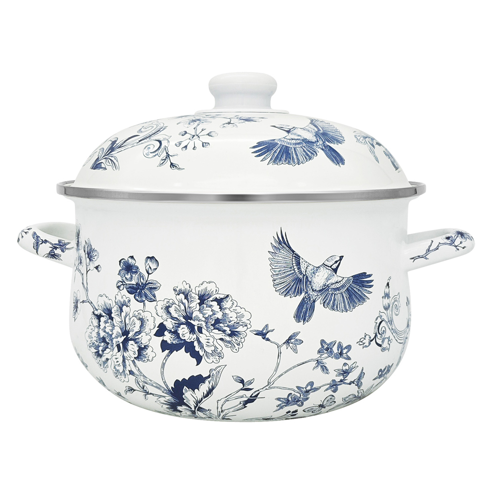 Кастрюля эмалированная тм VETTA Флорал, 24см, 5л, индукция - #1