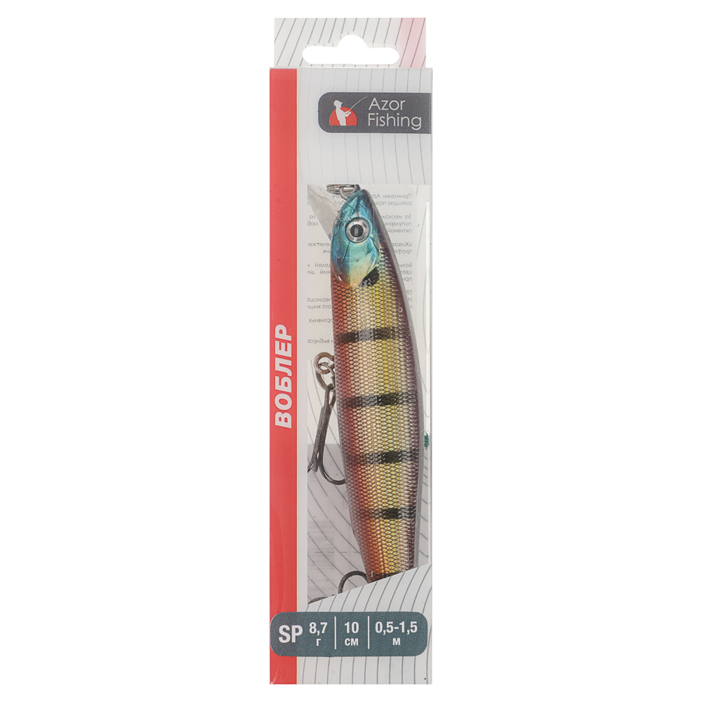 Воблер "Дэнсер Флэт Минноу" тм AZOR FISHING, F, 8,7гр, 100мм, 0,5-1,5м, 5 цветов - #16