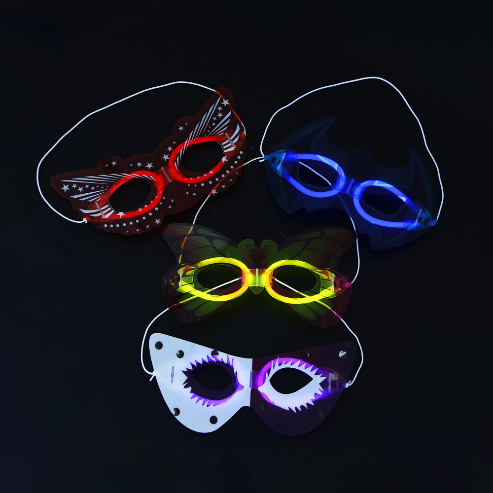 СНОУ БУМ Маска неоновая, 18-20х9-12 см, пластик, 4 дизайна - #8