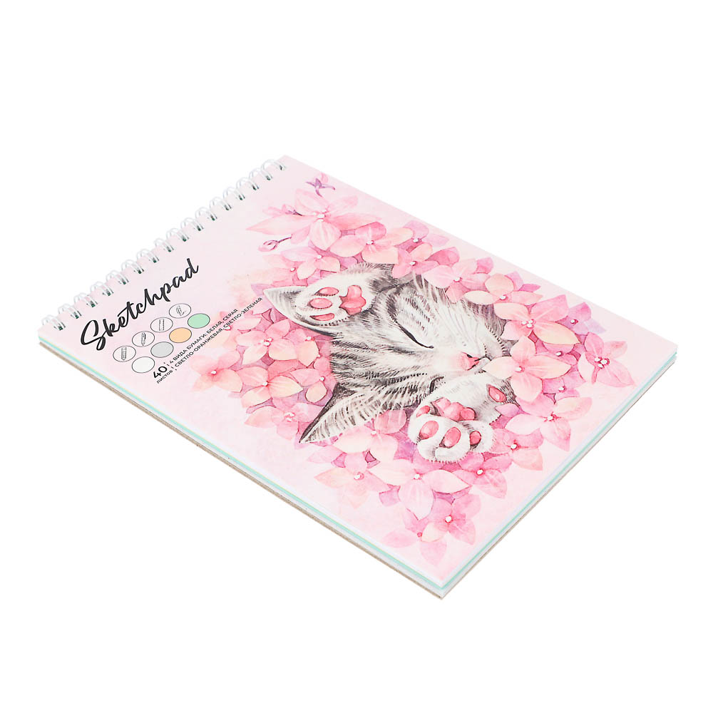 Скетчбук А5 (альбом), жёсткая подложка, спираль, в ассортименте - #4