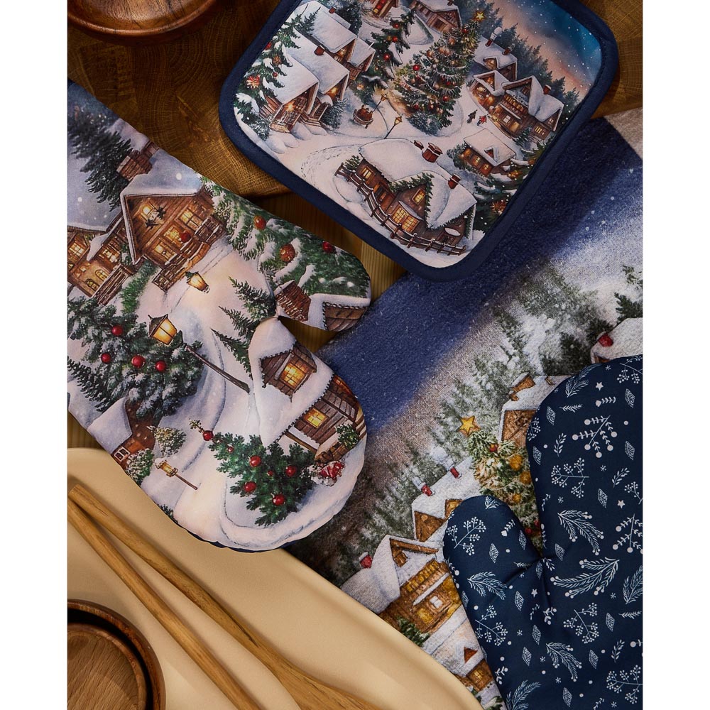 PROVANCE Нордик Прихватка-варежка, 17х27см, 100% полиэстер, домики - #7