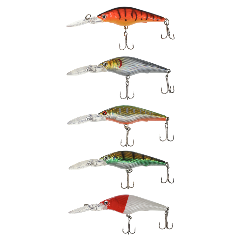 Воблер "Минноу Классик" тм AZOR FISHING, F, 5,7гр, 87мм, 1,0-1,5 м, 5 цветов - #1