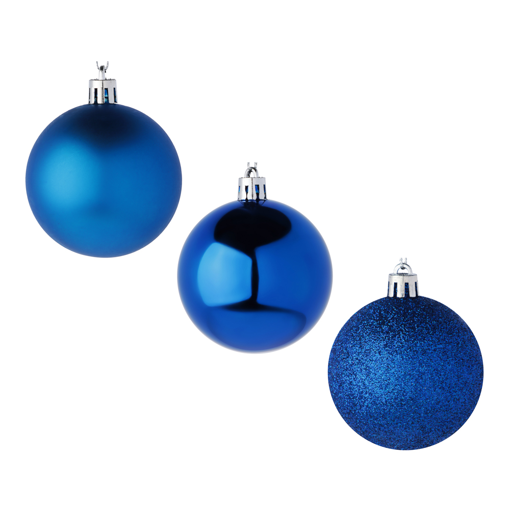 СНОУ БУМ Набор гладких шаров 6 см, 18 шт, синий, 26-125 - #2