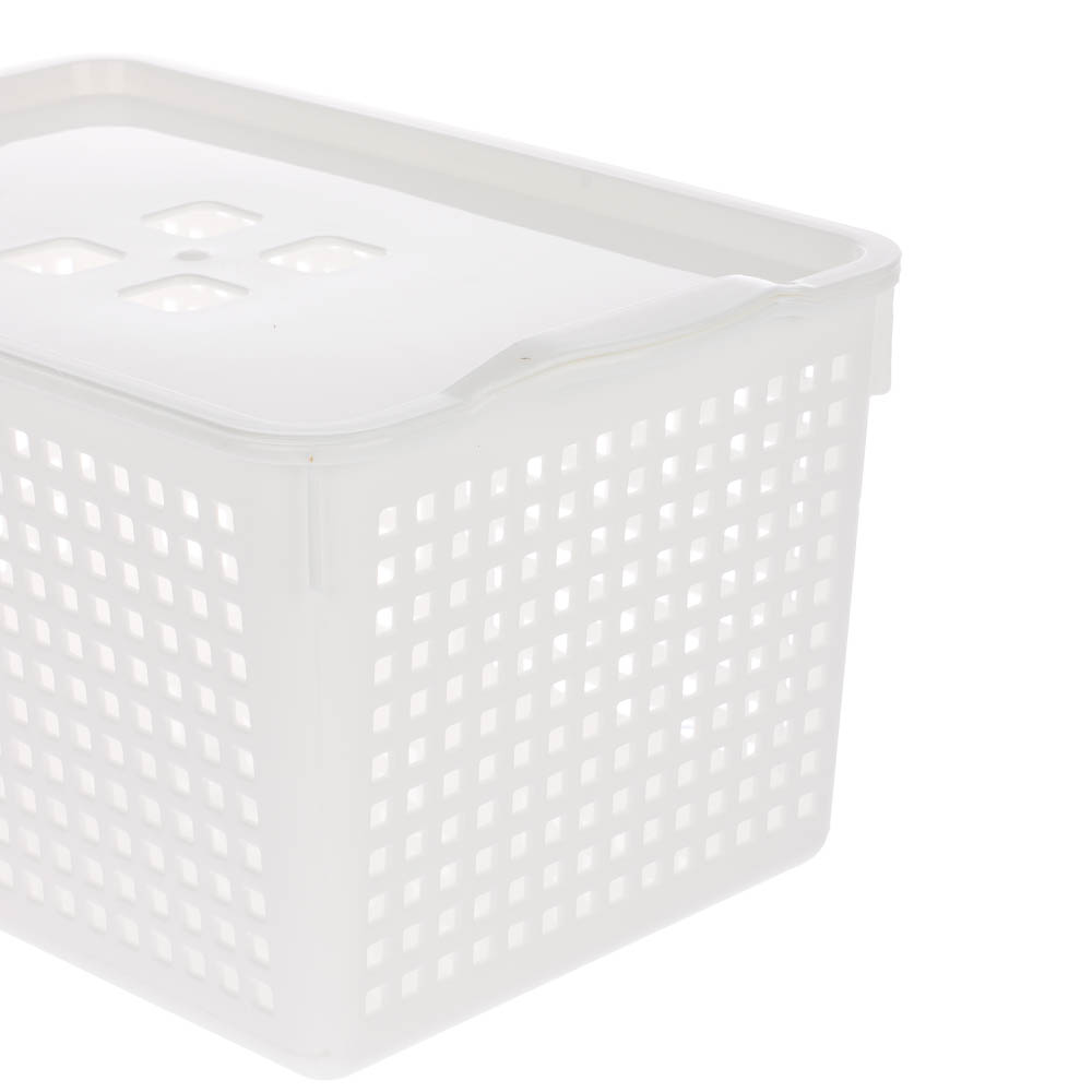 Корзинка Лофт 5,3л 295х185х145мм с крышкой белый, серый - #11