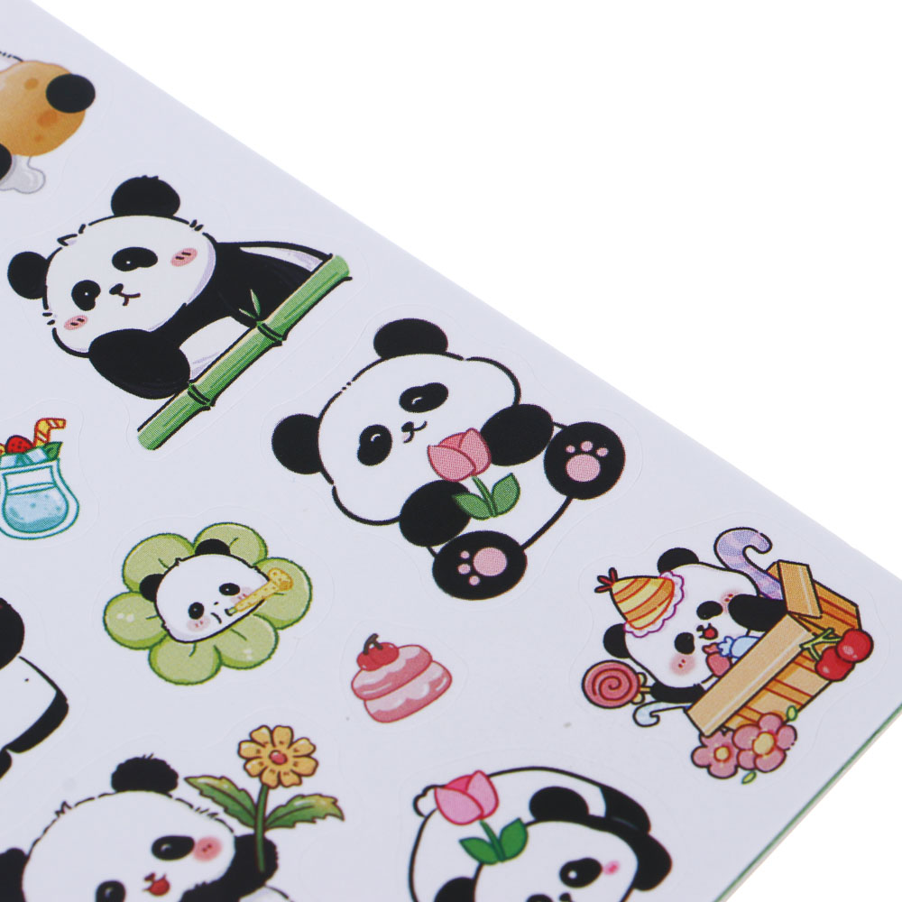Записная книжка "Панда" 7х26см, с наклейками и брелоком, PET, бумага, 4 дизайна, шоу-бокс - #10