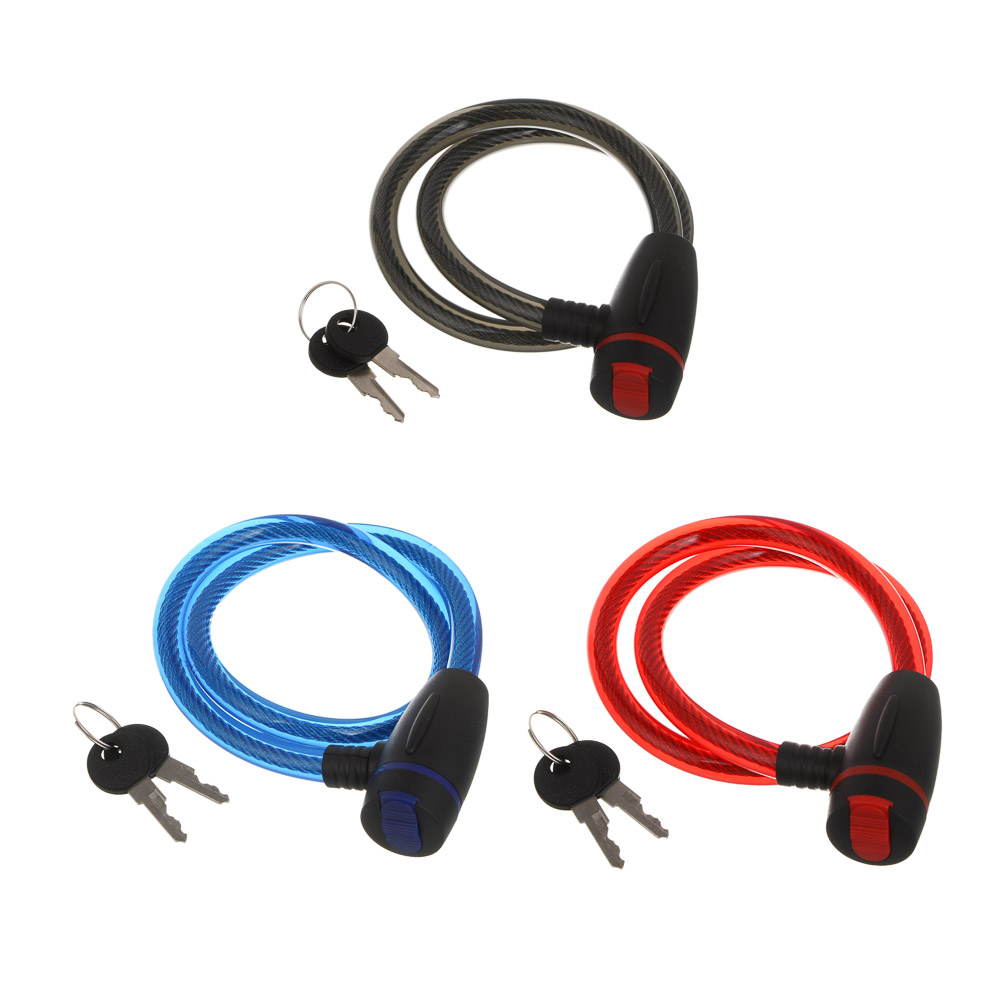 Замок велосипедный тм BY SPORT, противоугонный, тросовый, 680х11,5мм, металл, пластик, 3 цвета - #1