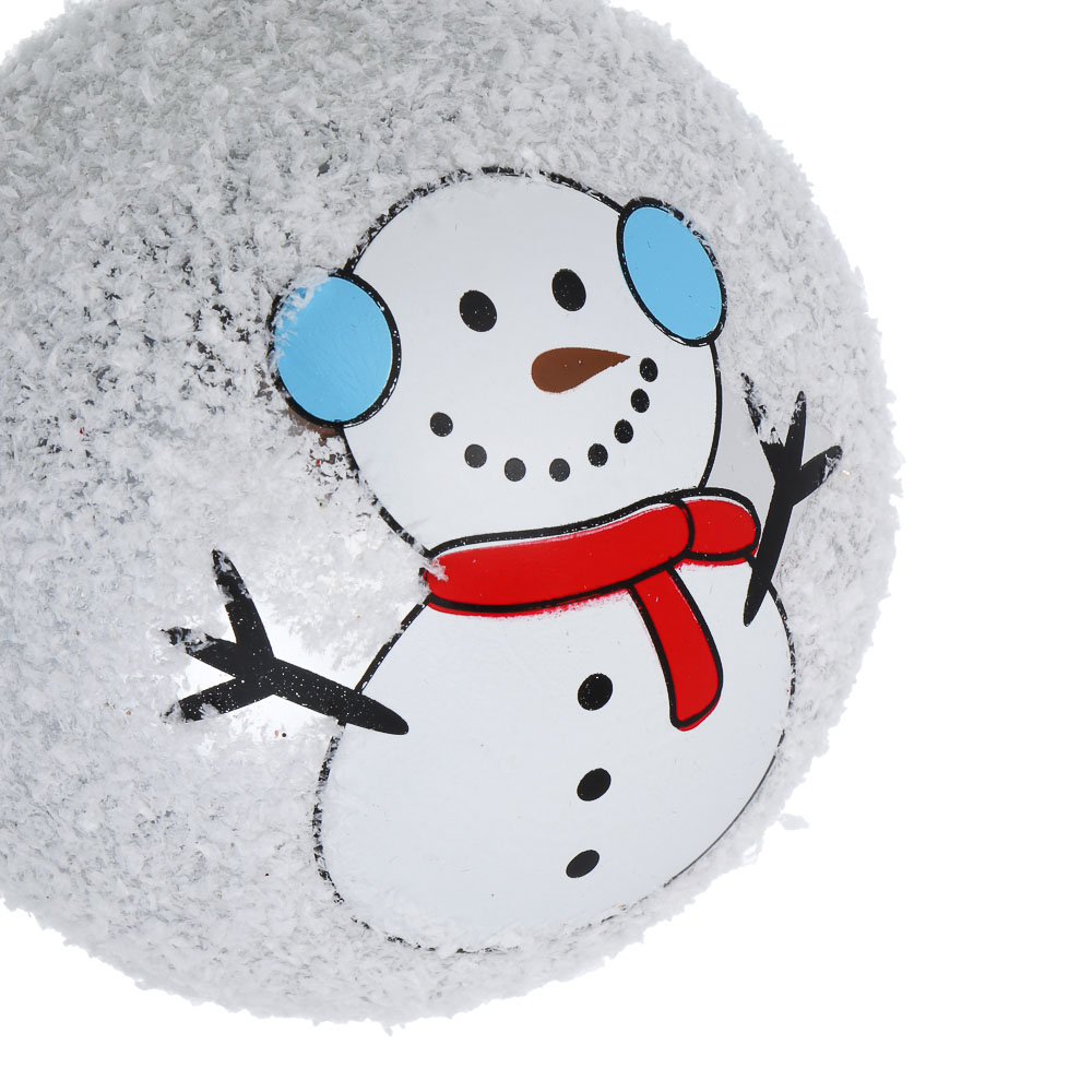 СНОУ БУМ Шар 8 см, белый снеговик с наушниками 26-469 - #3