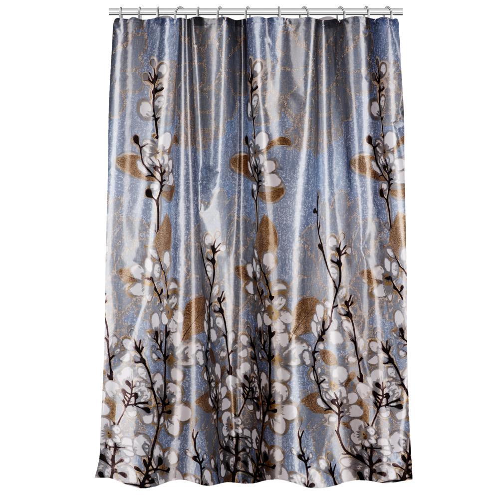 VETTA Шторка для ванной, с утяжелителем, полиэстер, 80 г/м2, 180x180 см, Цветы, 614 - #1