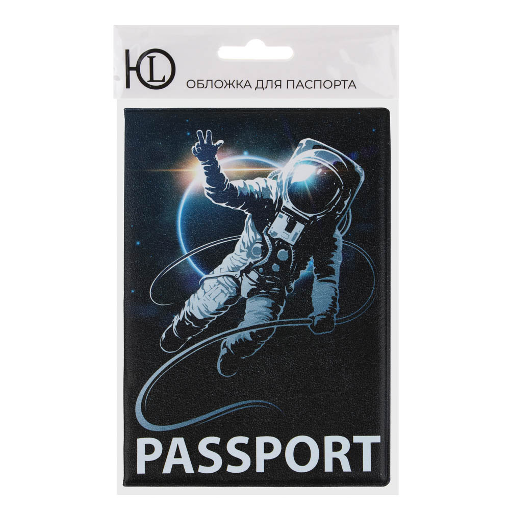ЮL Обложка для паспорта с отд.для карт и удерживающей резинкой, ПВХ, 13,7х9,6см, 6 дизайнов, микс #1 - #6