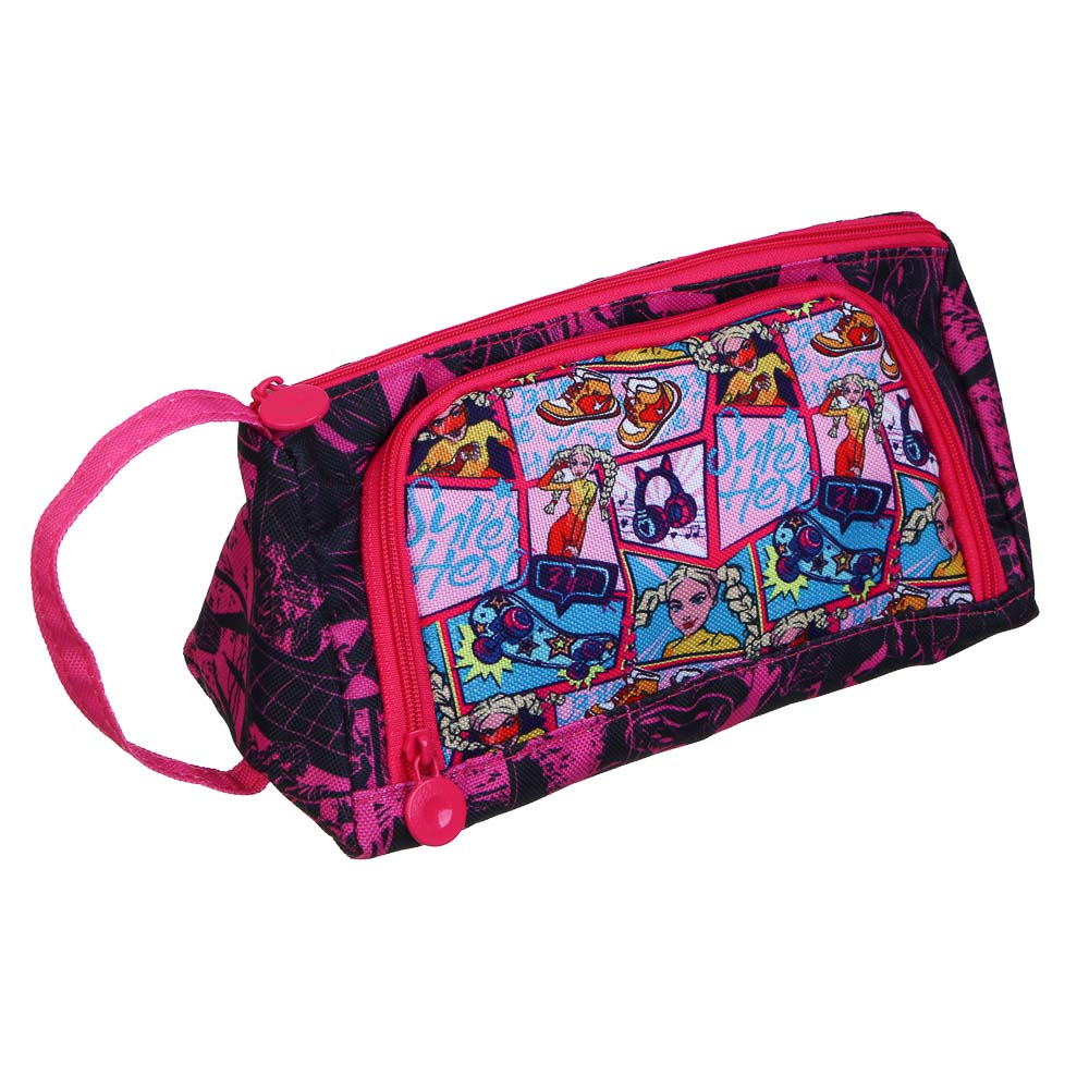 BY Русские Супергерои Пенал треугольный 20,5х10х8см, "Заря", 2 отделения, объемный до 70 предметов - #1