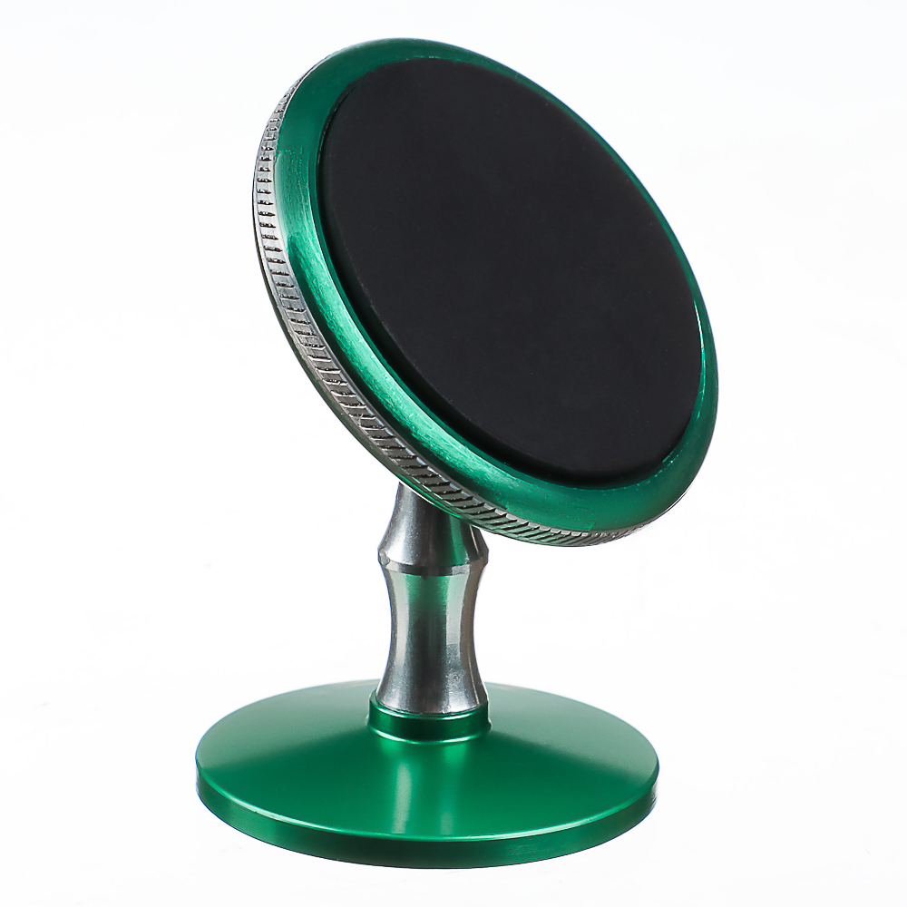 BY Держатель телефона магнитный, на панель, металлический, круглый, зеленый - #1