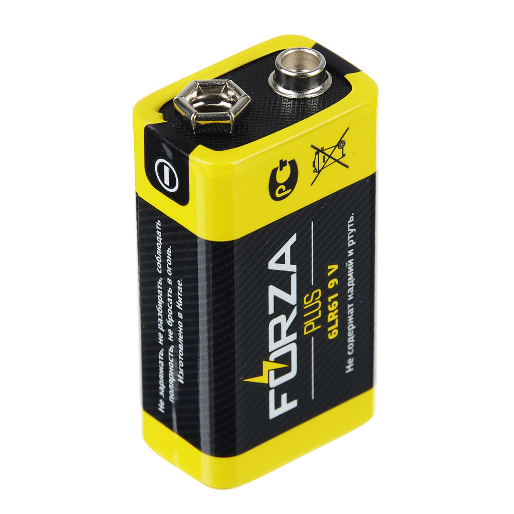 Батарейка щелочная, 1 шт, тип Крона (6LR61), BL, FORZA "Alkaline" - #3