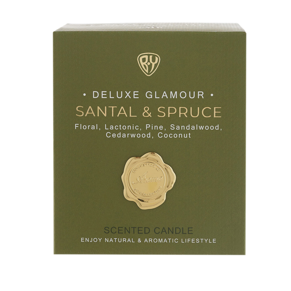 BY Свеча ароматизированная Deluxe Glamour, 200гр. Santal & Spruce - #8