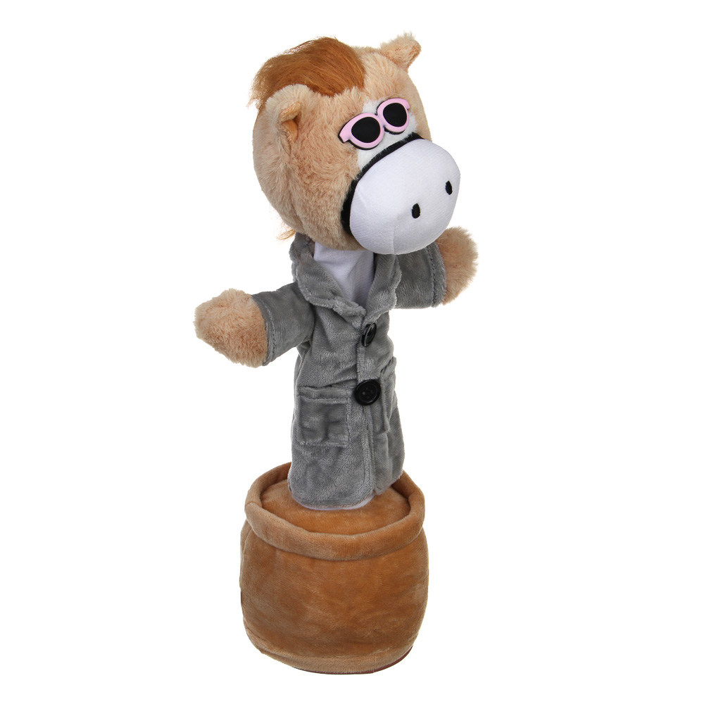 ИГРОЛЕНД Игрушка музыкальная повторюшка "Конь в пальто", звук, пласт., полиэстер, 3хАА, 32см - #2