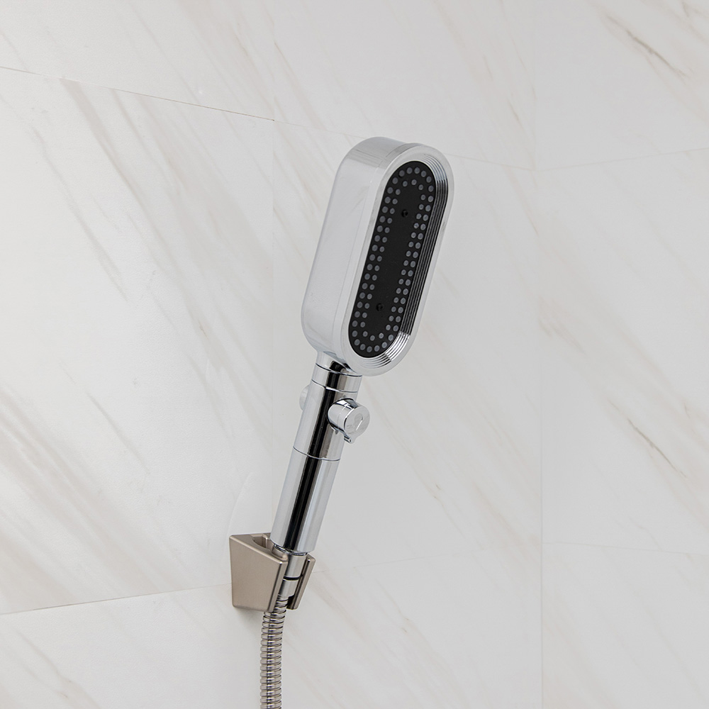 RAIN Лейка для душа с фильтром, 3 режима, регулировка напора воды, кнопка-стоп, 64х140мм, хром - #13