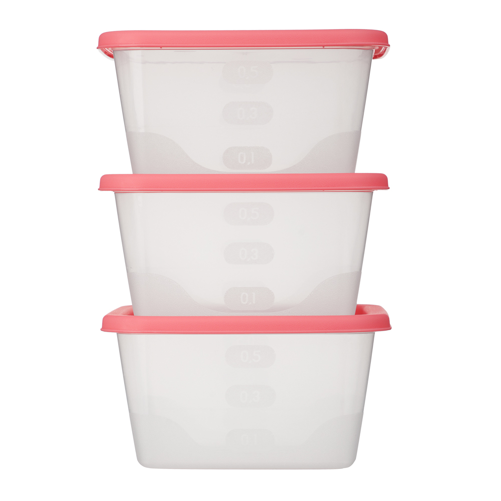 Набор контейнеров пищевых квадратных, 3шт, 0,63л, пластик, 3 цвета - #4