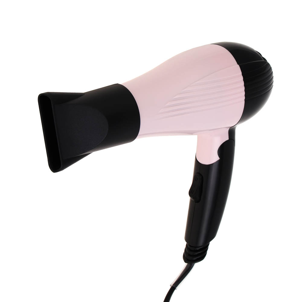 LEBEN Фен для волос, складной, 1000 Вт, 2 скорости, розовый, концентратор - #4