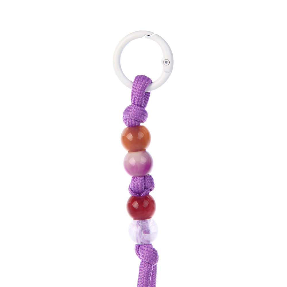 Подвеска брелок паракорд и бусины тм ЮL Indian Summer, нейлон, пластик, 21 см, 6 цветов - #3