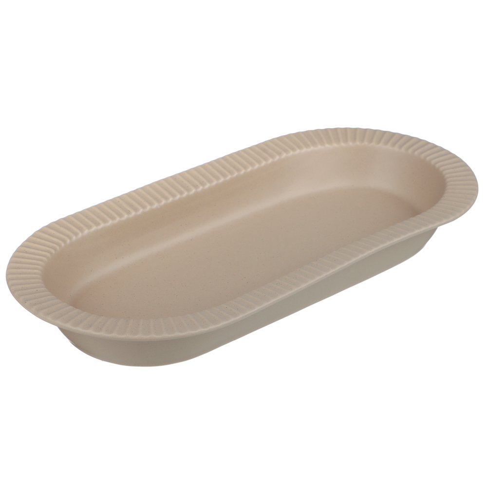 Блюдо овальное Лусия тм MILLIMI, 31,5х14,5см, фарфор, кофейный - #2