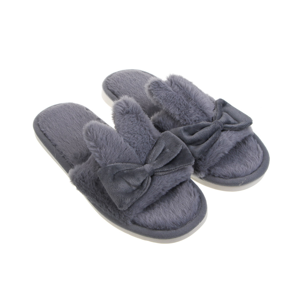 Обувь домашняя с ушками, размер 38-39, цвет серый, #5 - #1