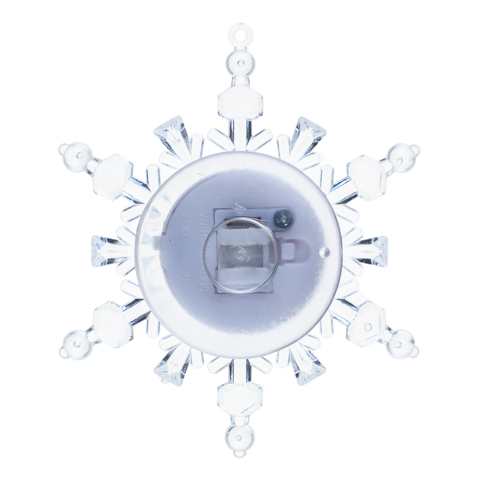 СНОУ БУМ Светильник на присоске в форме снежинки, пластик, 10,5x10x3 см, 3 дизайна - #6