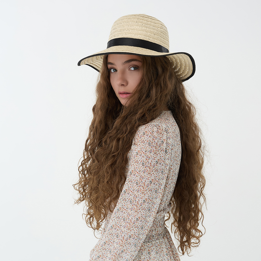 GALANTE Шляпка женская с контрастной окантовкой, р-р 56, 100% целлюлоза, 3 цвета - #23