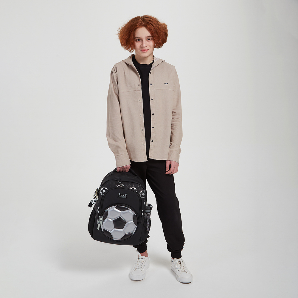 Серебряный Мяч Рюкзак подростковый 41х31х13см, 2 отд., 3 карм, ручка, прорезин.нейлон, отд.иск.кожей - #11