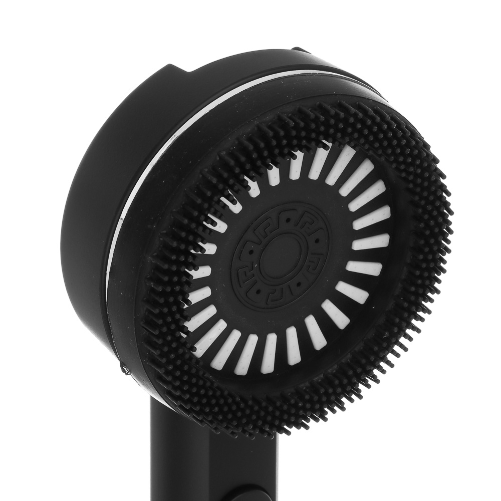 RAIN Лейка для душа, 4 режима, с массажными мягкими щеточками, фильтр, кнопка стоп, 90мм, черный - #3