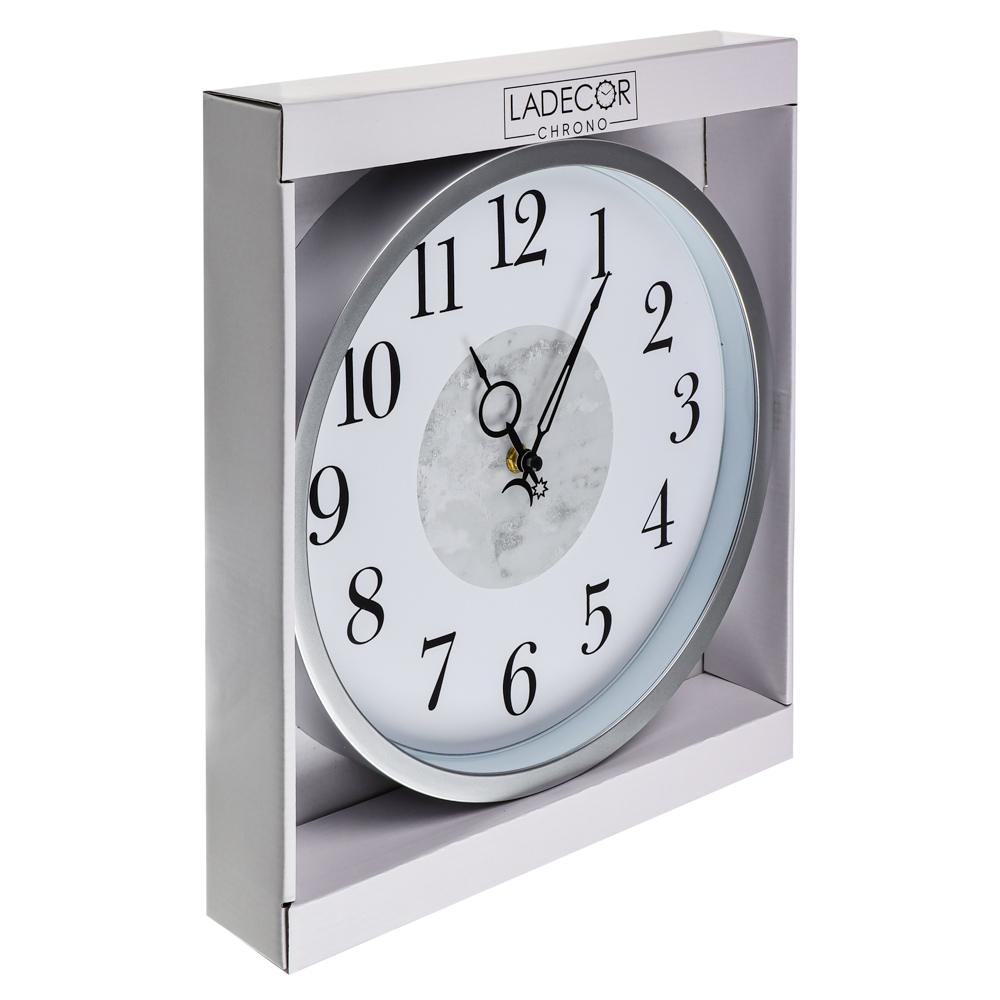 LADECOR CHRONO Часы настенные с мраморным циферблатом, пластик, 30см, ЧН-30 - #5