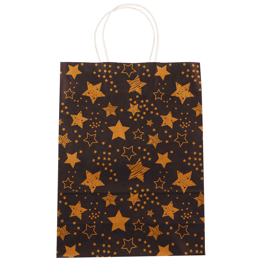 Пакет подарочный с кручеными ручками 24x10,5x32 см, "Звездное сияние" внутри белый - #2