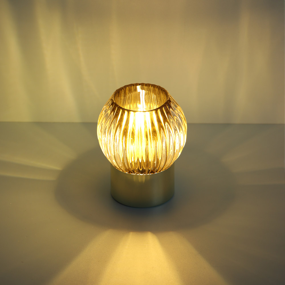 Светильник LED, 9.4х9.4х11 см, металл, стекло, 2xААА - #4