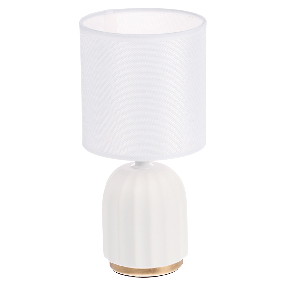 BY Светильник настольный Люцерн, 27 см, E14, 40 Вт, 230В, керамика, текстиль, белый - #1