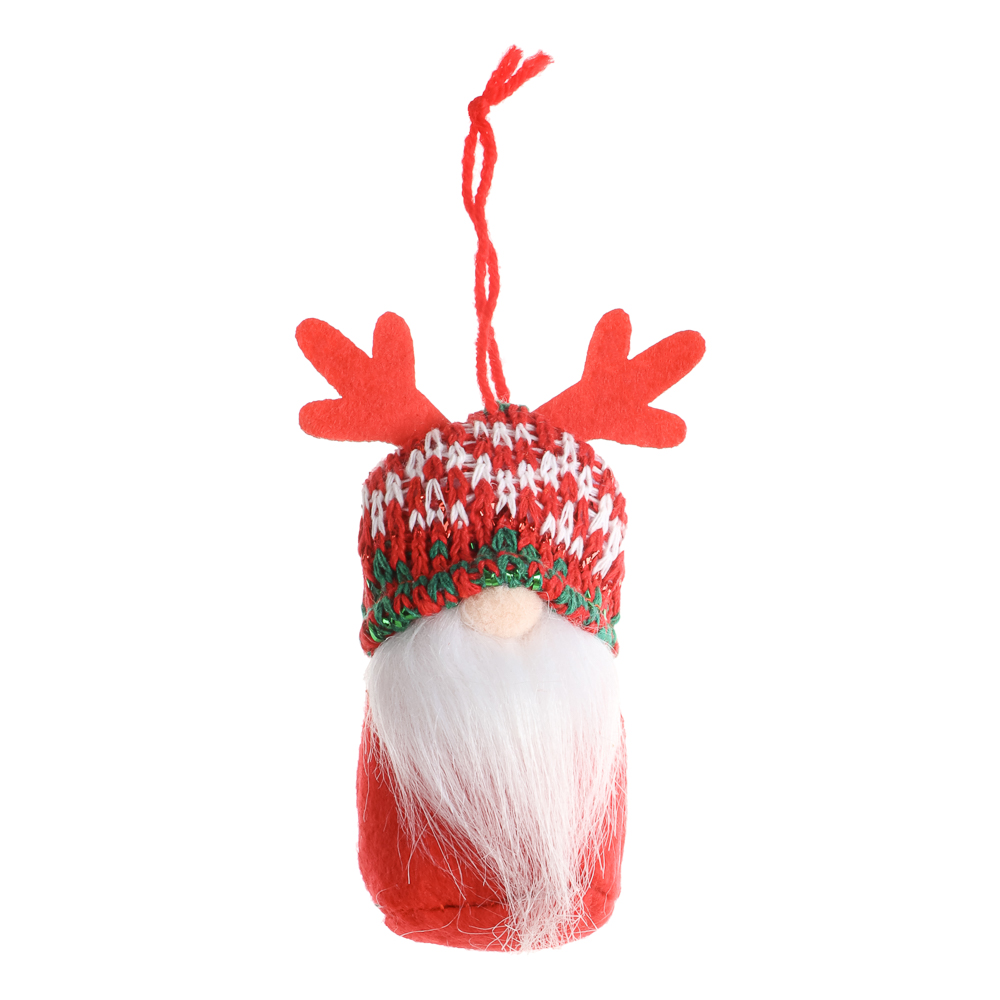 СНОУ БУМ Подвес гномик 6x13 см, полиэстер, красный - #1