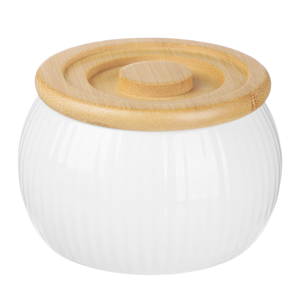 Сахарница тм MILLIMI, 300мл, фарфор, бамбук - #1