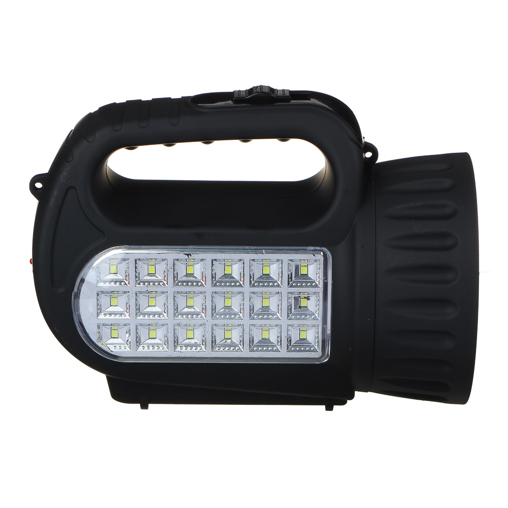 ЕРМАК Фонарь прожектор аккумуляторный, 18 SMD + 1 LED, шнур 220В, резинопластик, 18x11 см - #2