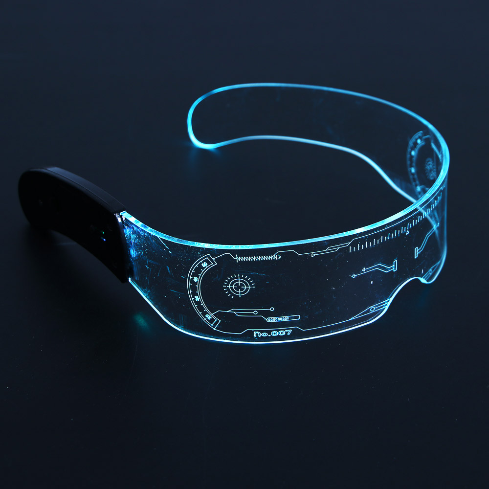 СНОУ БУМ Очки светящиеся неоновые LED, ширина 14см, 1 контроллер, 1хCR2032, акрил, 17 режимов - #11
