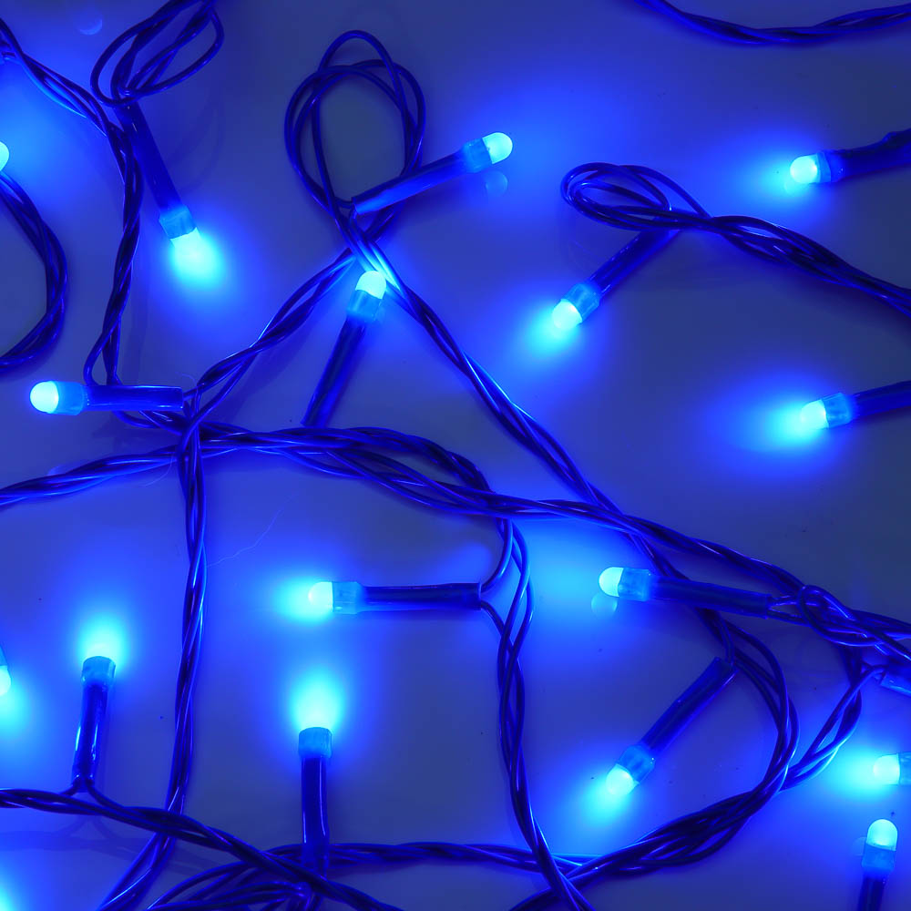 СНОУ БУМ Гирлянда эл. вьюн 10м, 100LED, синий, 8 режимов, ПВХ синий, 220В - #4