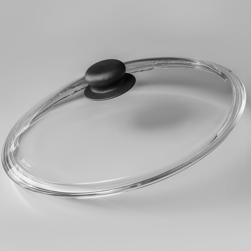 SATOSHI Крышка стеклянная безободковая с ручкой 28см - #6