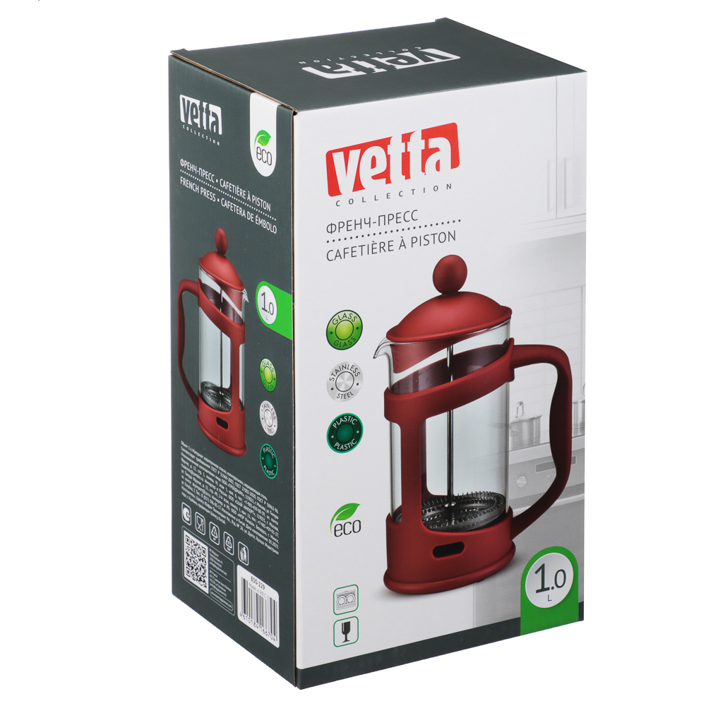VETTA Ивонн Френч-пресс пластик, жаропрочное стекло, 1,0л - #6