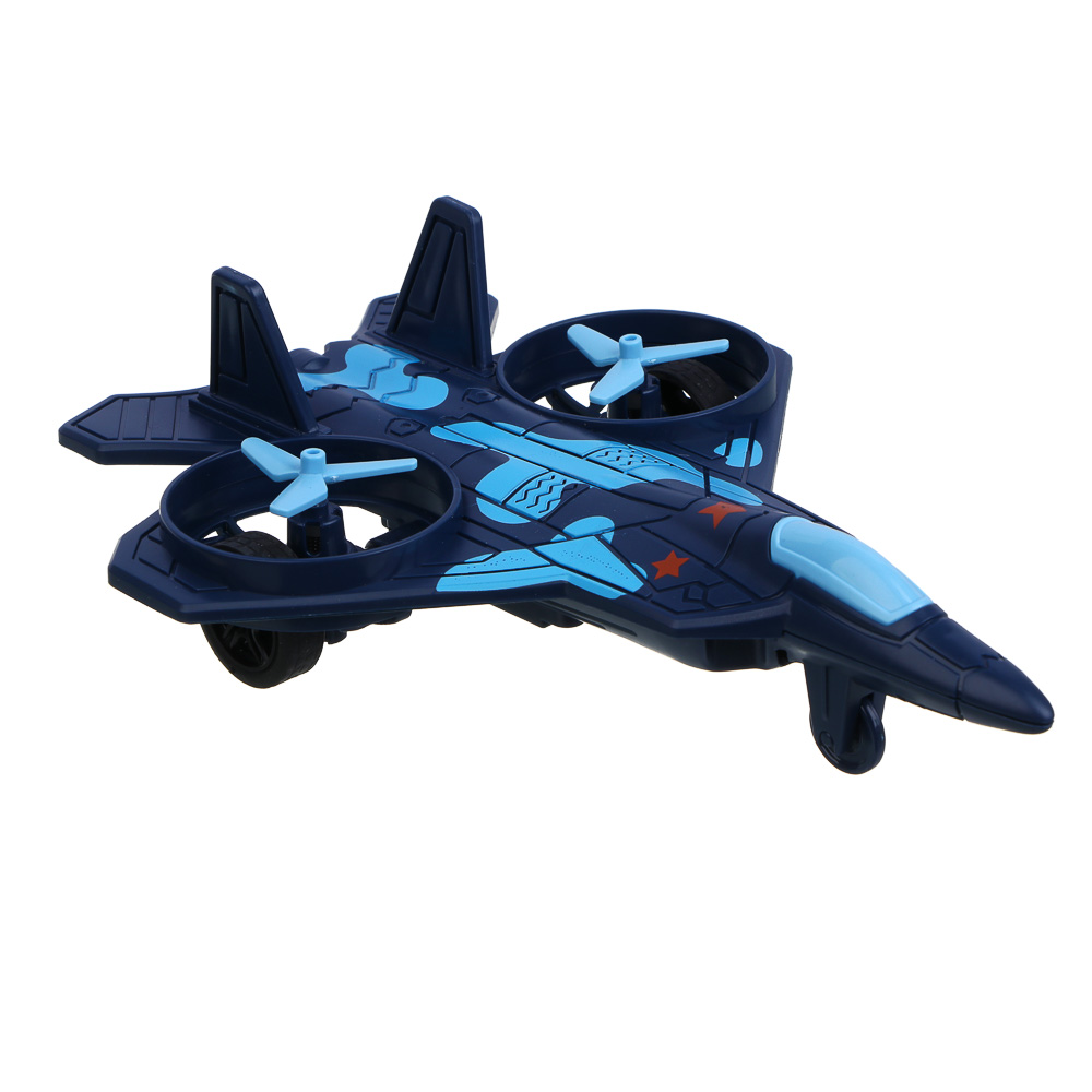 Истребитель инерционный ИГРОЛЕНД, свет, лопасти крутятся, 3хAG13, ABS, 21х15,2х6,5 см, 3 дизайна - #5