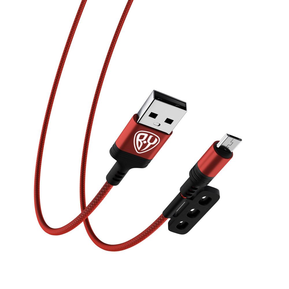 BY Кабель для зарядки Магнитный 3 в 1, iP/Micro USB/Type-C, 1м, 2.1А, красный - #5