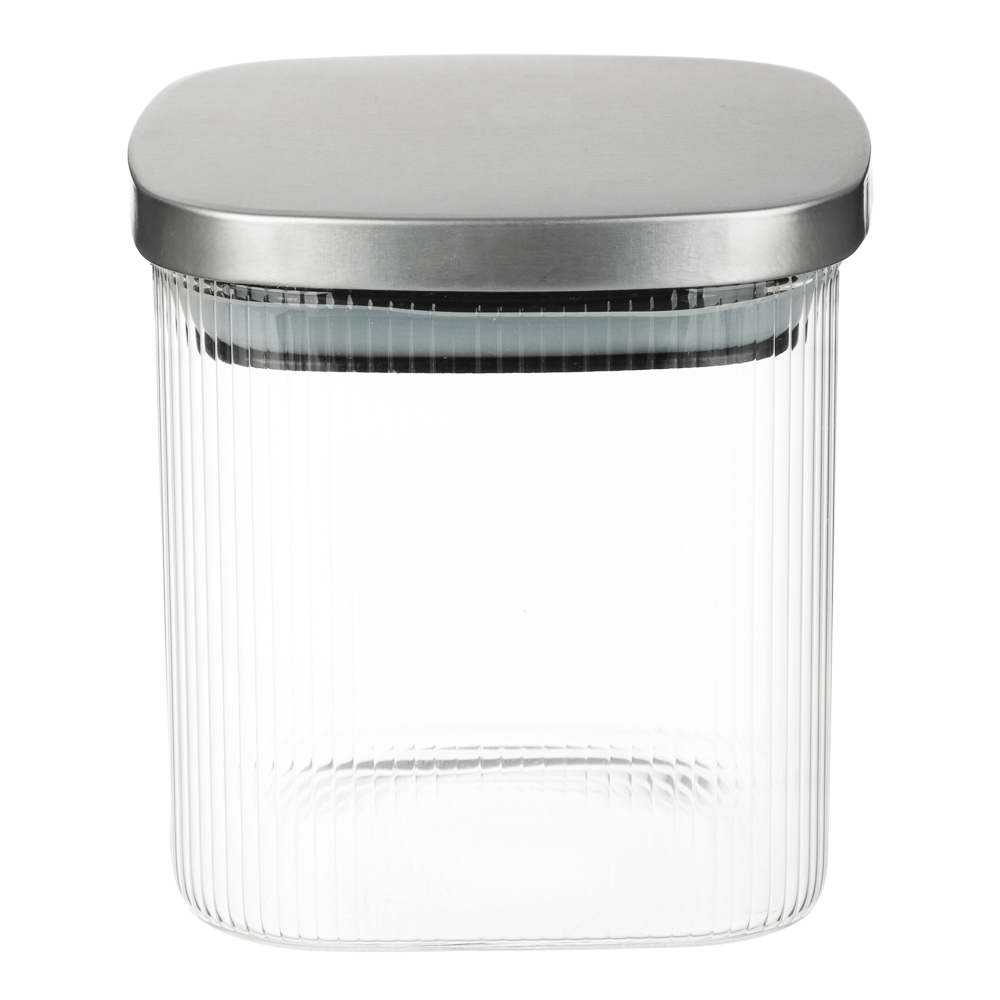 VETTA Рельеф Банка для хранения с металлической крышкой 600мл, 10х10см, стекло - #3